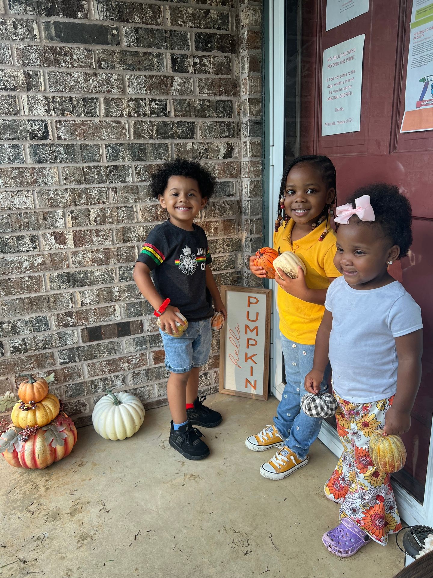 Kids Helping w/ Pumpkin Patch